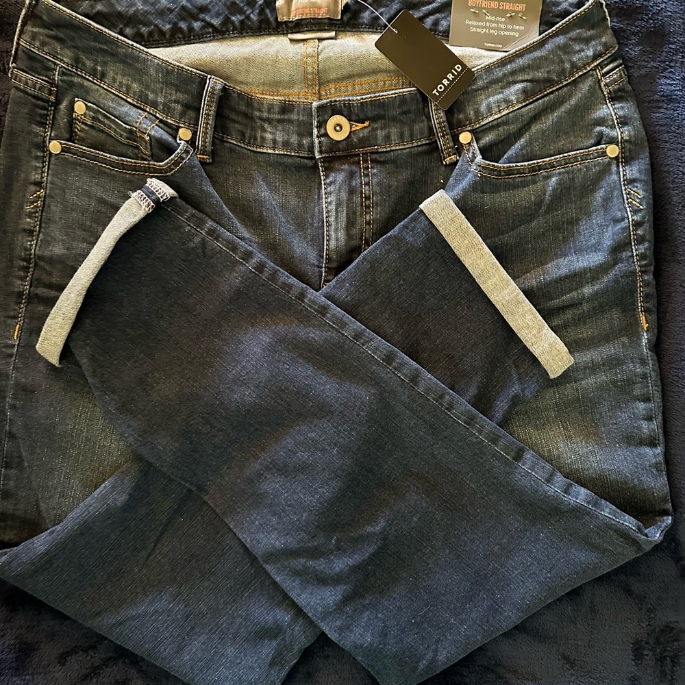 Torrid Dark Blue Straight Leg Jeans